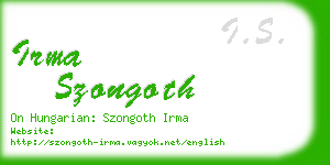 irma szongoth business card